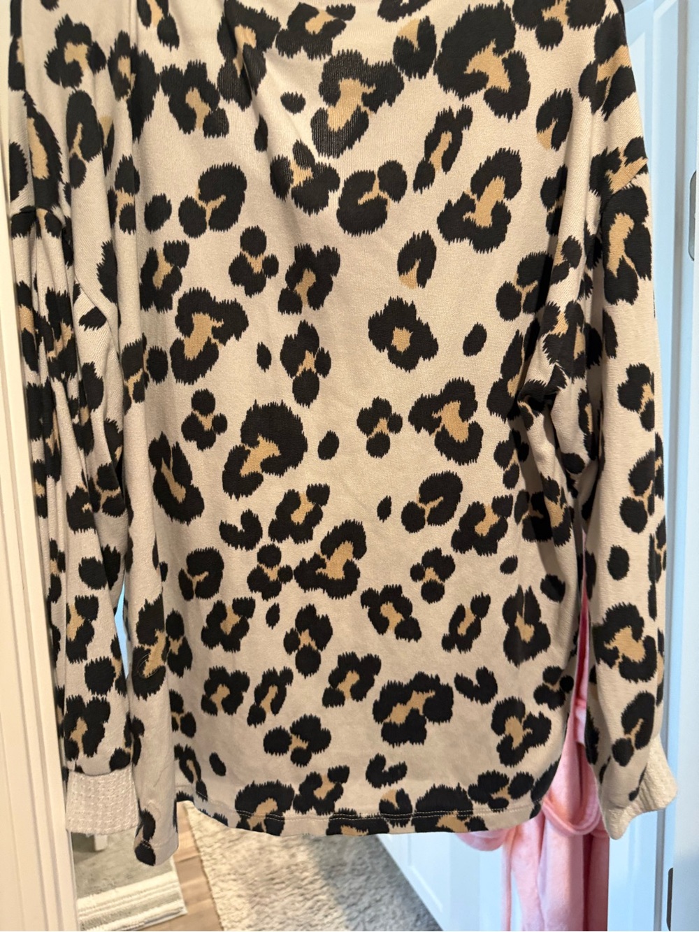 white birch Gray & Cream Leopard Print Top